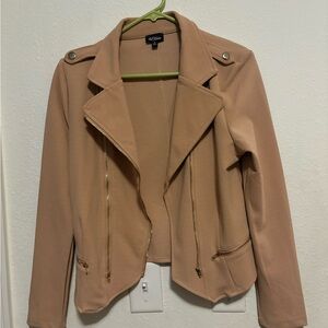 Source Unknown Camel Blazer with Zipper Details